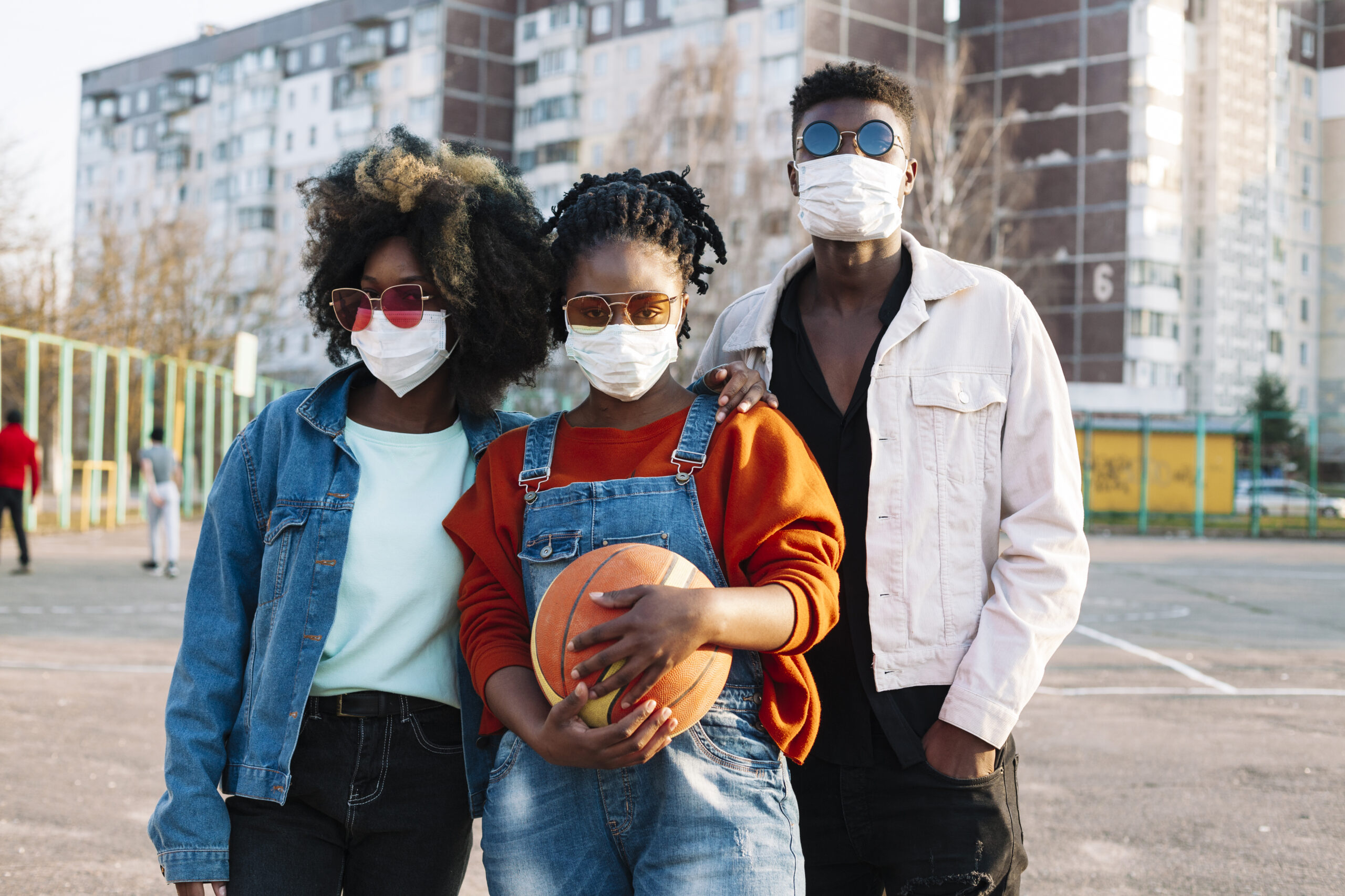 group-teenagers-posing-with-medical-masks